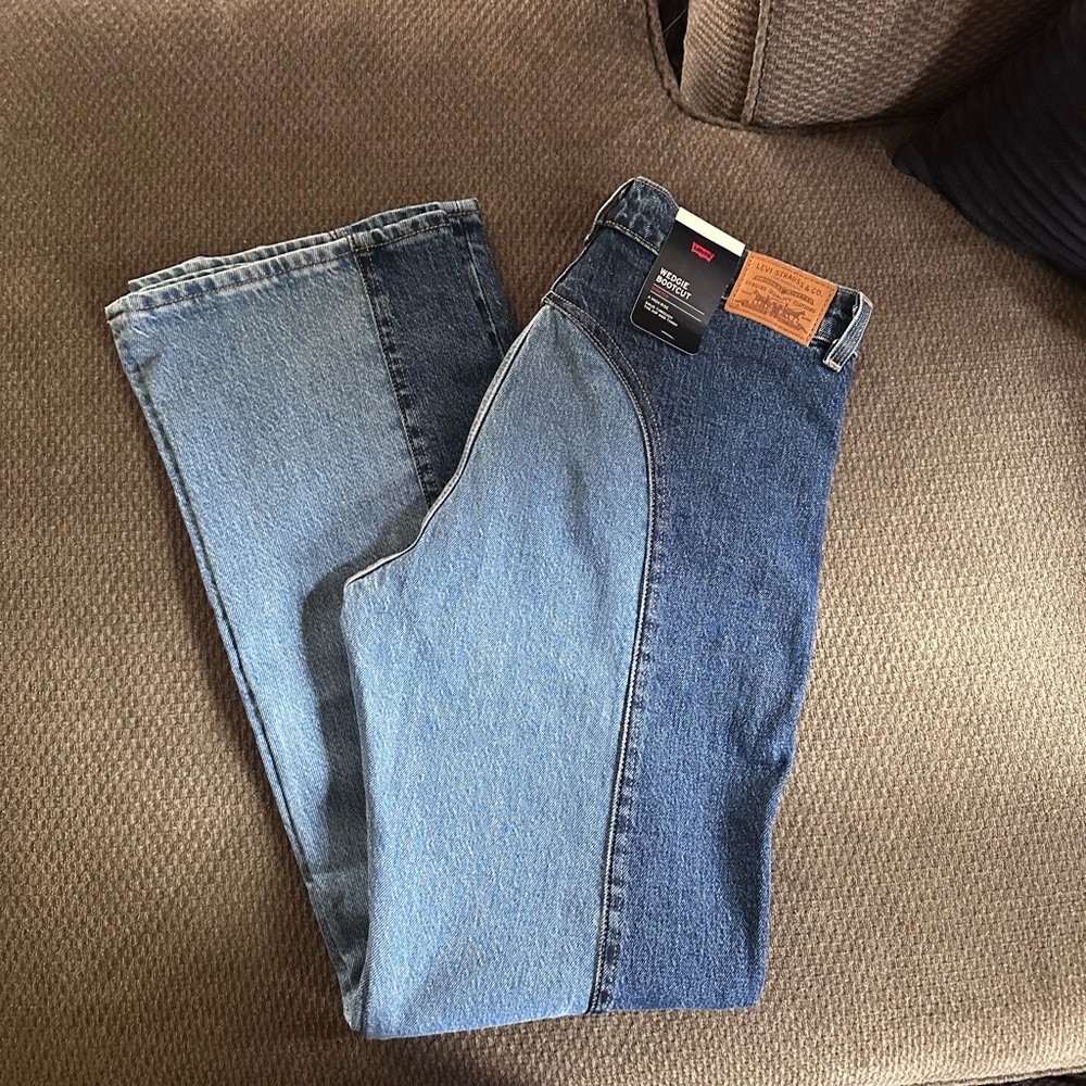 Levi's Two-Tone Denim Straight Leg Jeans - Picture 2 of 4